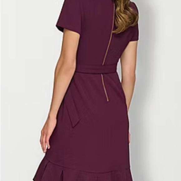 Calvin Klein Asymmetrical Plum Dress - Picture 2 of 5